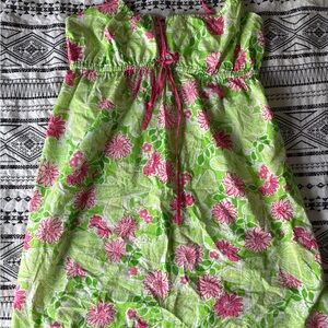 Lilly Pulitzer Green and Pink Floral Tank Top